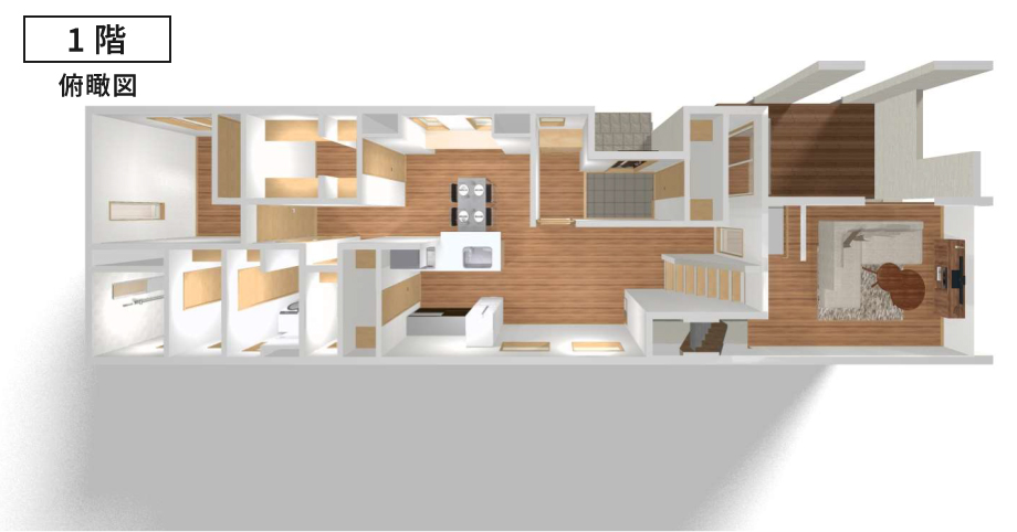 【縦長敷地】×【ビルトインガレージ】のある家