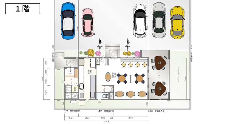 【店舗併用住宅】1階はドッグラン付きカフェ、2階は快適3LDK